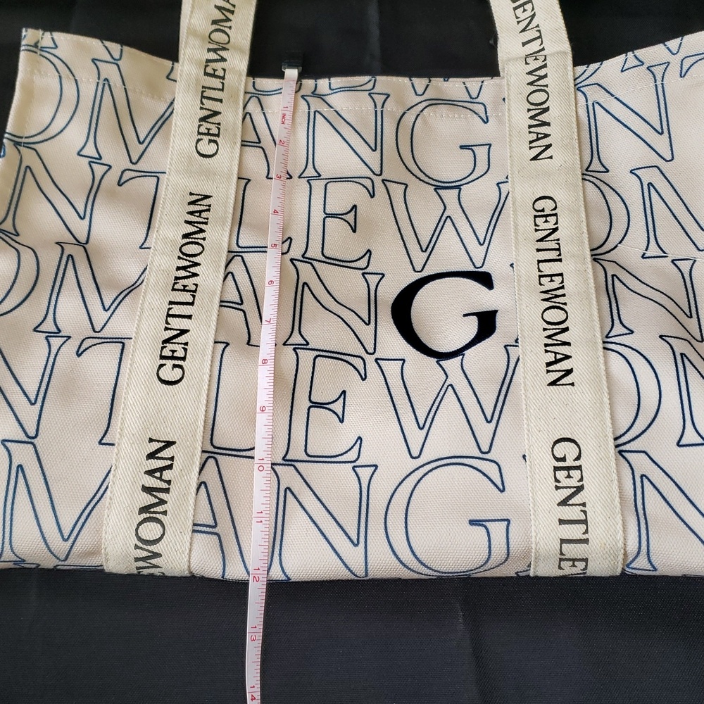 Gentlewoman Ivory Canvas Tote with Navy Logo - Picture 13 of 14